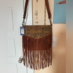 Wrangler Crossbody Western Fringe Purse Bag